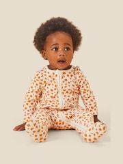 MORI Organic Cotton & Bamboo Giraffe Spot Zip Up Cream Sleepsuit - Image 1 of 5