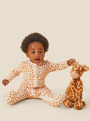 MORI Organic Cotton & Bamboo Giraffe Spot Zip Up Cream Sleepsuit - Image 2 of 5