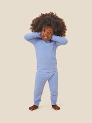 MORI Cotton & Bamboo Kids Blue Pyjama Set - Image 1 of 6