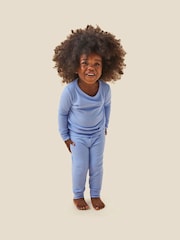 MORI Cotton & Bamboo Kids Blue Pyjama Set - Image 2 of 6