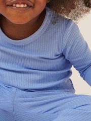 MORI Cotton & Bamboo Kids Blue Pyjama Set - Image 3 of 6