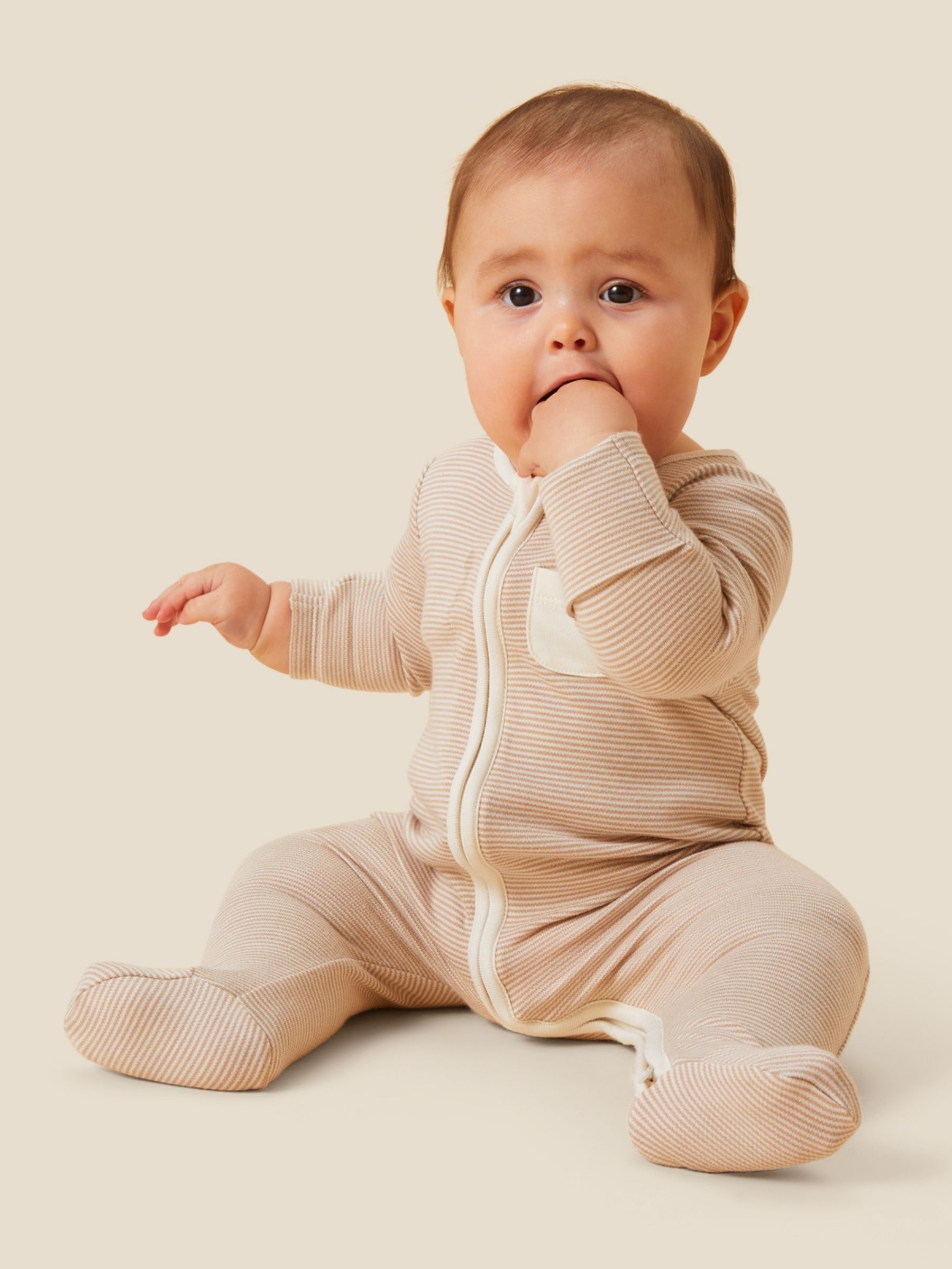 MORI Baby Zip-Up Sleepsuit – 70% Bamboo, 30% Organic Cotton, Two-Way Zip, Footed (Newborn-24M)