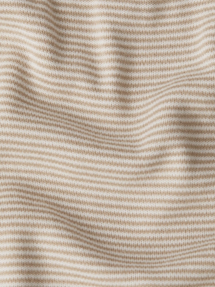 MORI Cream Cotton & Bamboo Stripe Zip Up Sleepsuit - Image 4 of 4