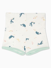 MORI Organic Cotton & Bamboo Whale White Print Short Pyjama Set - Image 3 of 3