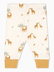 MORI Cream Organic Cotton & Bamboo Giraffe Print Pyjama Set - Image 3 of 4
