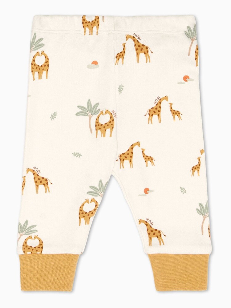 MORI Cream Organic Cotton & Bamboo Giraffe Print Pyjama Set - Image 4 of 4