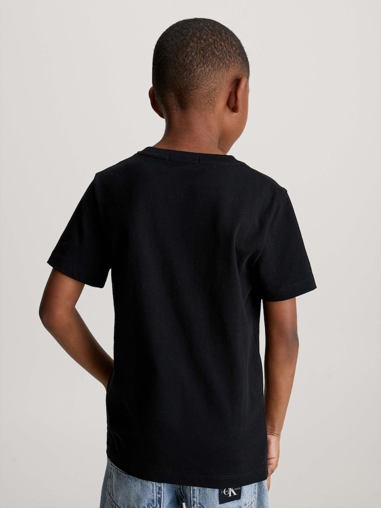 Calvin Klein Black 100% Cotton Graphic Logo T-Shirt - Image 2 of 6 Calvin Klein Black 100% Cotton Graphic Logo T-Shirt - Image 2 of 6