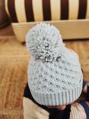 Grey Baby Waffle Pom Hat (0mths-2yrs) - Image 3 of 4