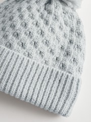 Grey Baby Waffle Pom Hat (0mths-2yrs) - Image 4 of 4