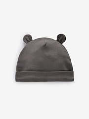 Black/White Baby Bear Ear Beanie 100% Cotton Hats 3 Pack (0-18mths) - Image 2 of 4
