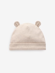 Black/White Baby Bear Ear Beanie 100% Cotton Hats 3 Pack (0-18mths) - Image 4 of 4