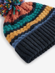 Rainbow Stripe Baby Knitted Pom Hat (0mths-2yrs) - Image 4 of 5