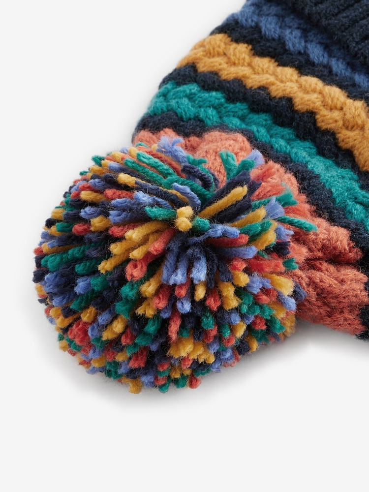 Črtast z barvami mavrice - dojenček Knitted Pom klobuki in kape; pokrivala (0mths-2yrs) - Slika 5 iz 5 Črtast z barvami mavrice - dojenček Knitted Pom klobuki in kape; pokrivala (0mths-2yrs) - Slika 5 iz 5