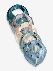 Bleu de sarcelle - 5{Paquet Dribble Bébé 100% Coton BIBS - Image 1 de 7