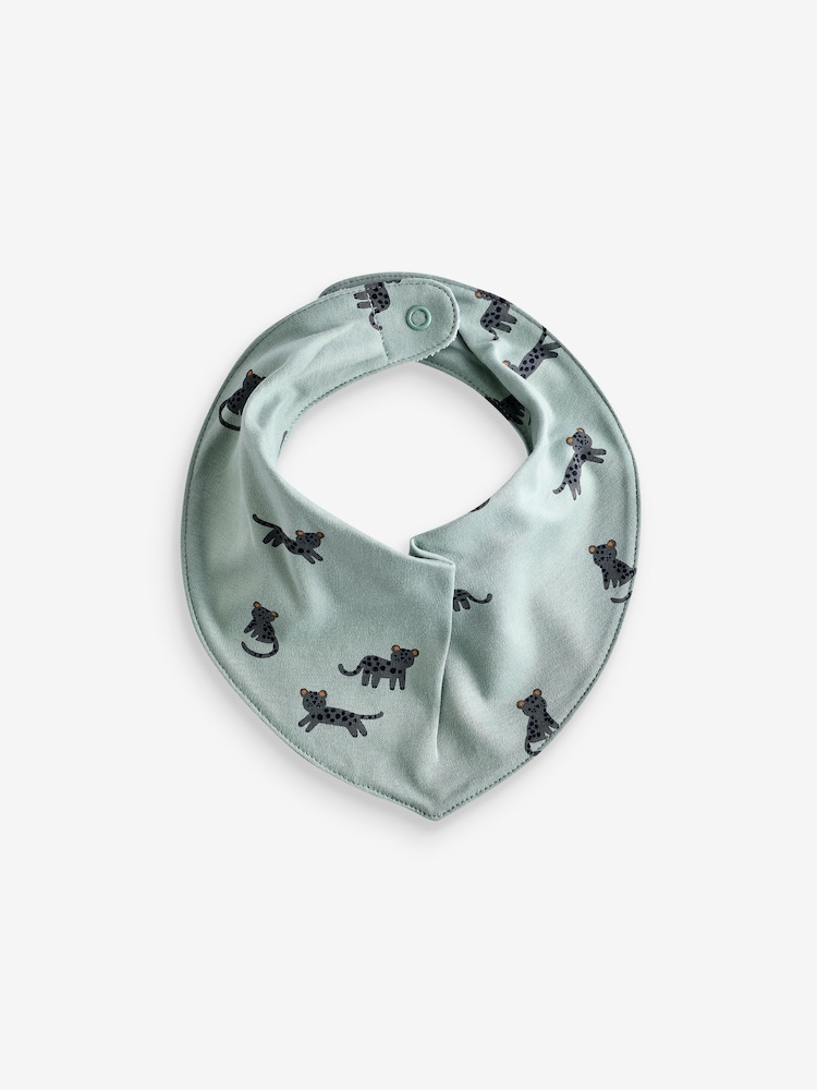 Blauwgroen - 5 Pack Dribble Baby 100% Cotton Bibs - Image 4 of 7
