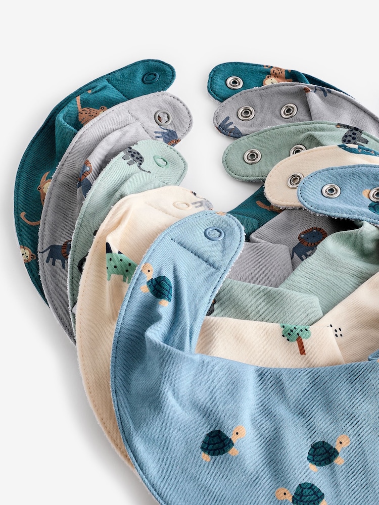 Bleu de sarcelle - 5{Paquet Dribble Bébé 100% Coton BIBS - Image 7 de 7