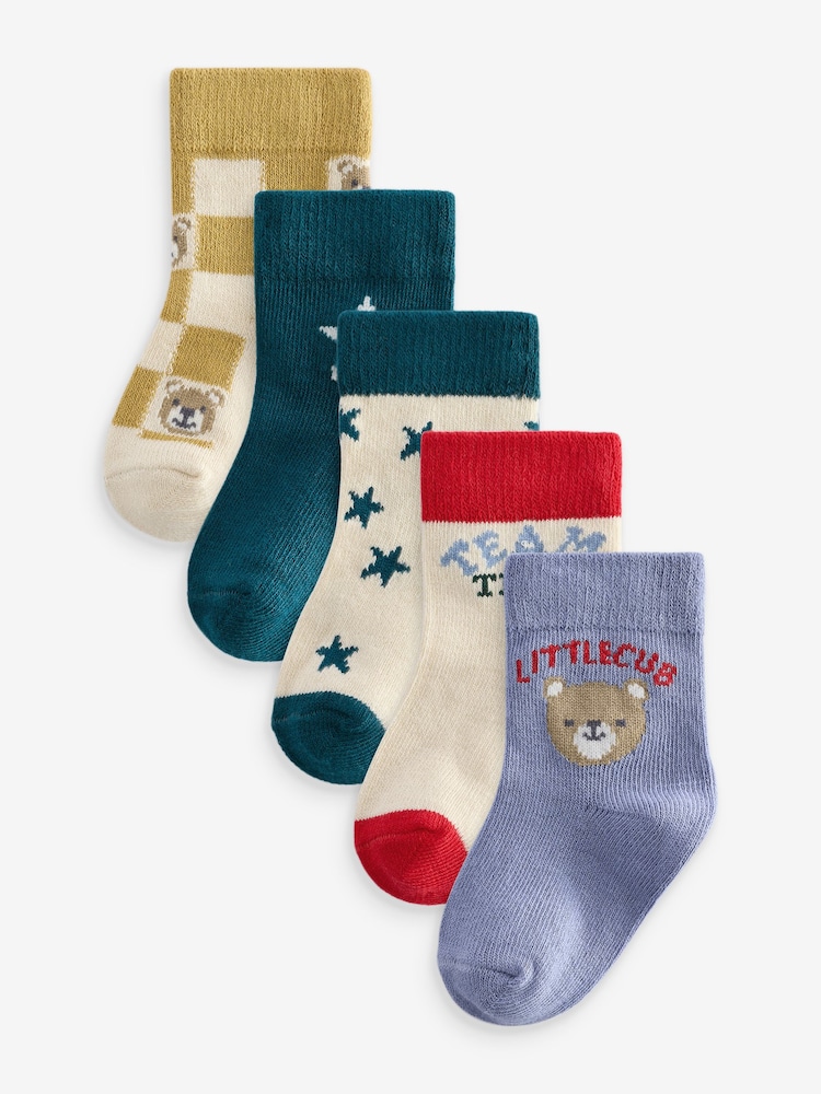 Bright Baby Socks 5 Pack (0mths-2yrs) - Image 1 of 5