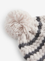 Ecru White Baby Knitted Pom Hat (0mths-2yrs) - Image 3 of 3