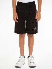 Negru - Pantaloni scurți cargo cu logo Calvin Klein - Imaginea 1 din 6
