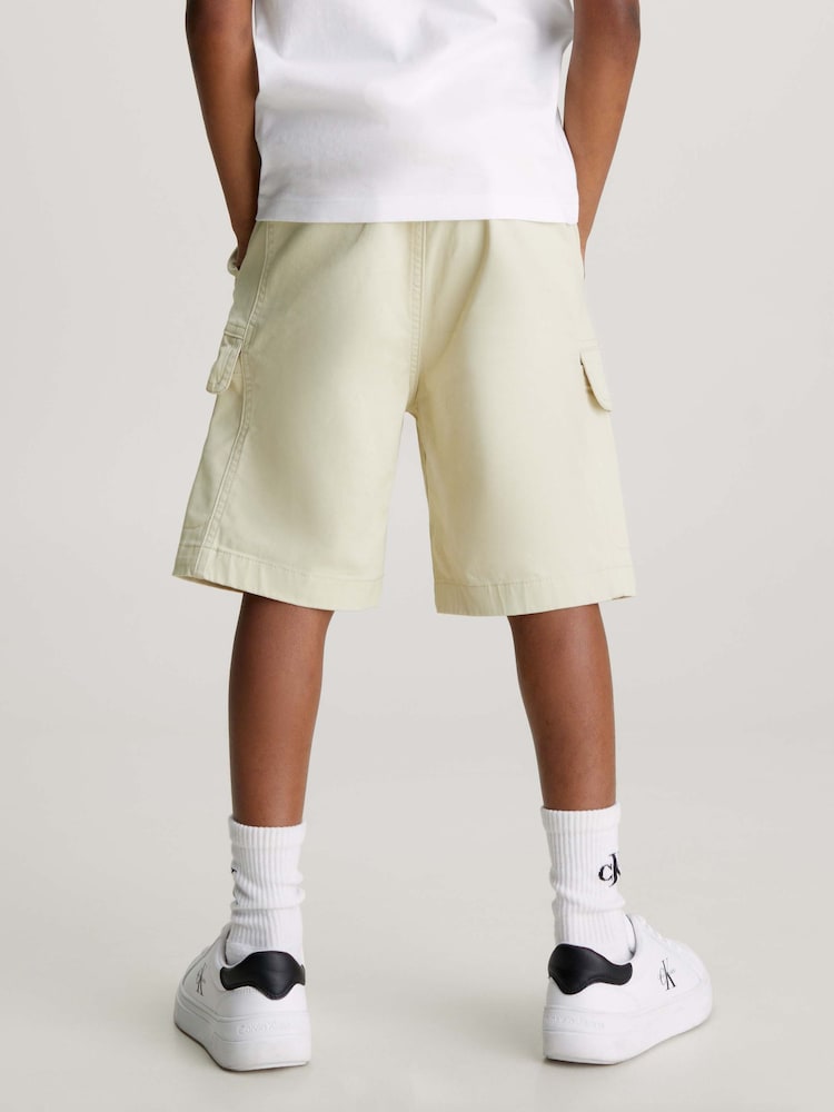 Verde - Pantaloni scurți cargo cu logo Calvin Klein - Imaginea 2 din 6