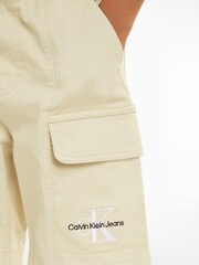 Verde - Pantaloni scurți cargo cu logo Calvin Klein - Imaginea 3 din 6