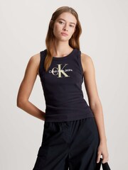 Calvin Klein Black Cropped 90s Vest - Image 1 of 6