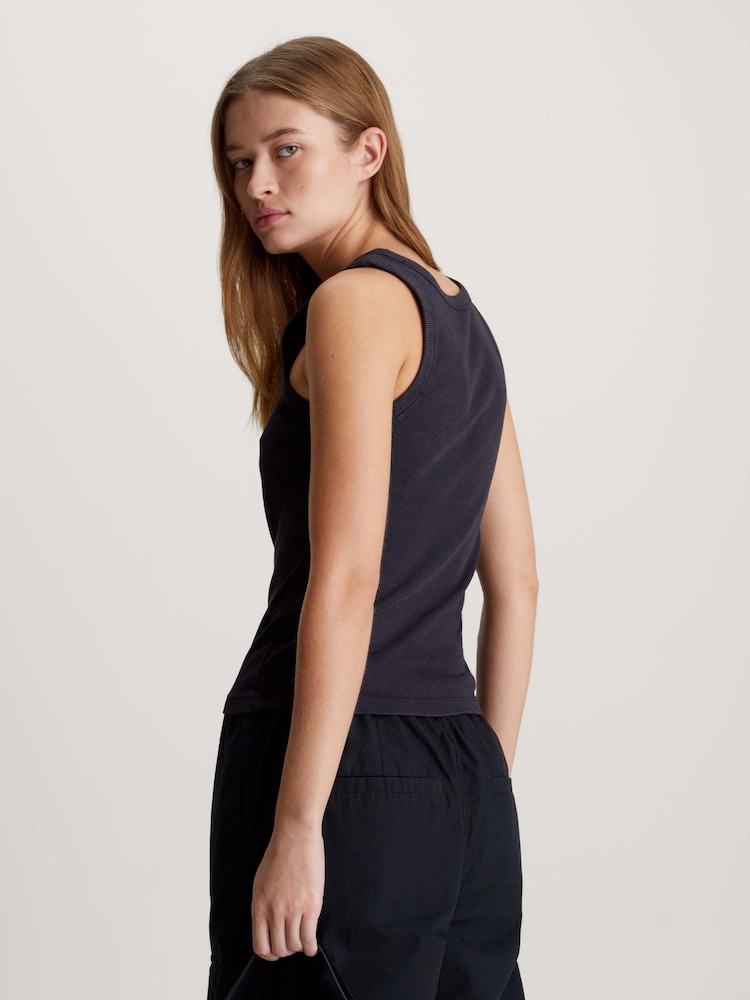 Calvin Klein Black Cropped 90s Vest - Image 2 of 6