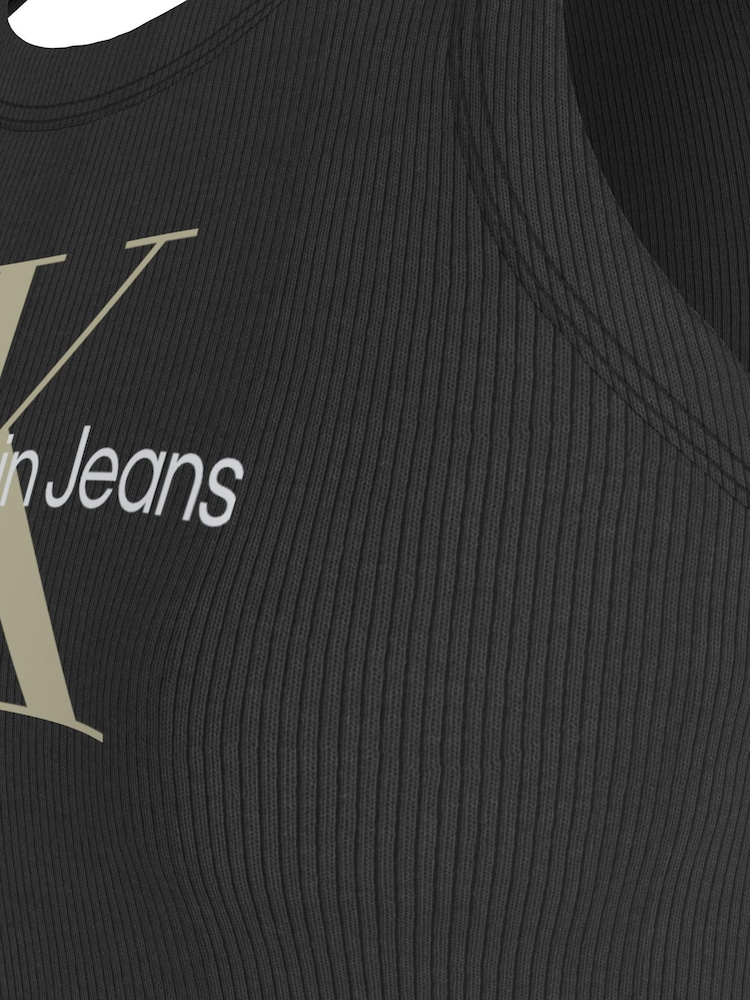 Calvin Klein Black Cropped 90s Vest - Image 6 of 6