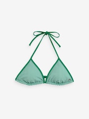Tommy Hilfiger Green Triangle Stripe Bikini Top - Image 5 of 5