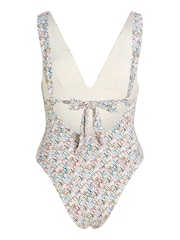 Tommy Hilfiger Cream Plunge One Piece Swimsuit - Image 5 of 6