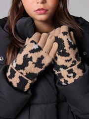 smALLSAINTS Leopard Print Kaia Knitted Beanie - Image 4 of 7