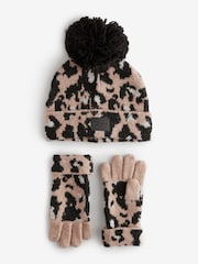 smALLSAINTS Leopard Print Kaia Knitted Beanie - Image 5 of 7