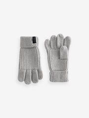 smALLSAINTS Grey Farren Beanie and Gloves Set - Image 5 of 7