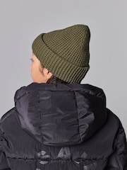 smALLSAINTS Khaki Green Nevada Ribbed Beanie and Gloves Set - Image 3 of 8
