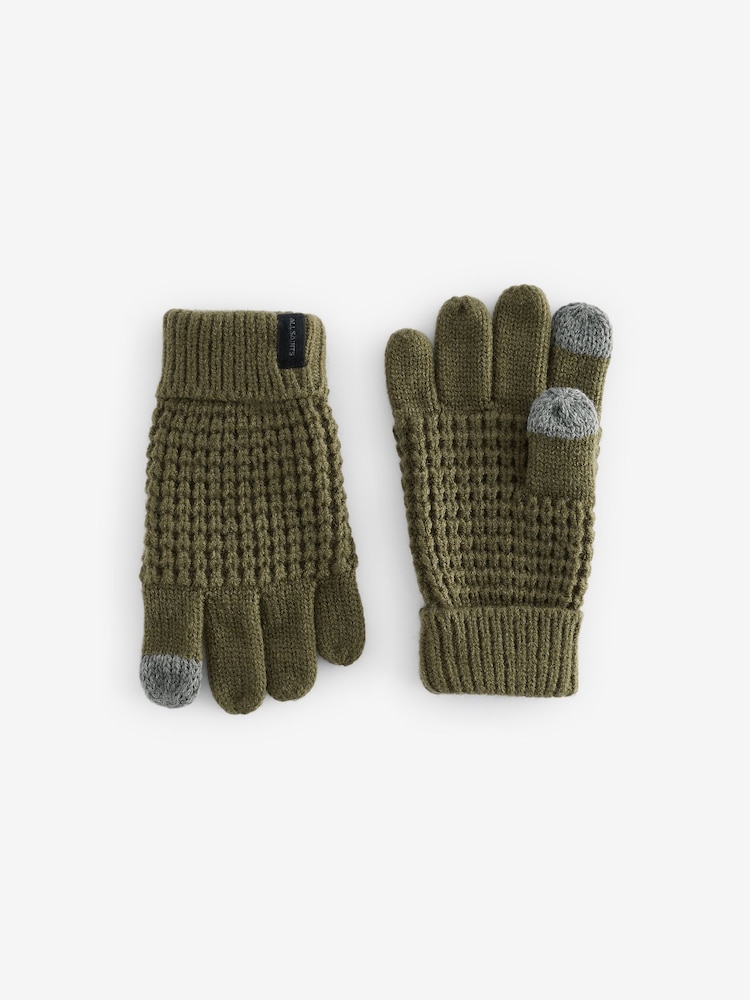 smALLSAINTS Khaki Green Nevada Ribbed Beanie and Gloves Set - Image 5 of 8