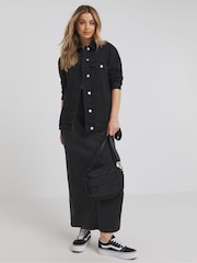 Simply Be Black Boyfriend 100% Cotton Denim Jacket - Image 1 of 4