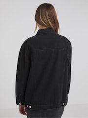 Simply Be Black Boyfriend 100% Cotton Denim Jacket - Image 2 of 4