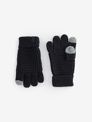 smALLSAINTS Black Nevada Ribbed Beanie and Gloves Set - Image 5 of 7