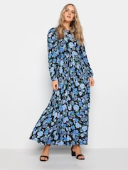 Long Tall Sally Blue Floral Print Tiered Maxi Dress - Image 1 of 4