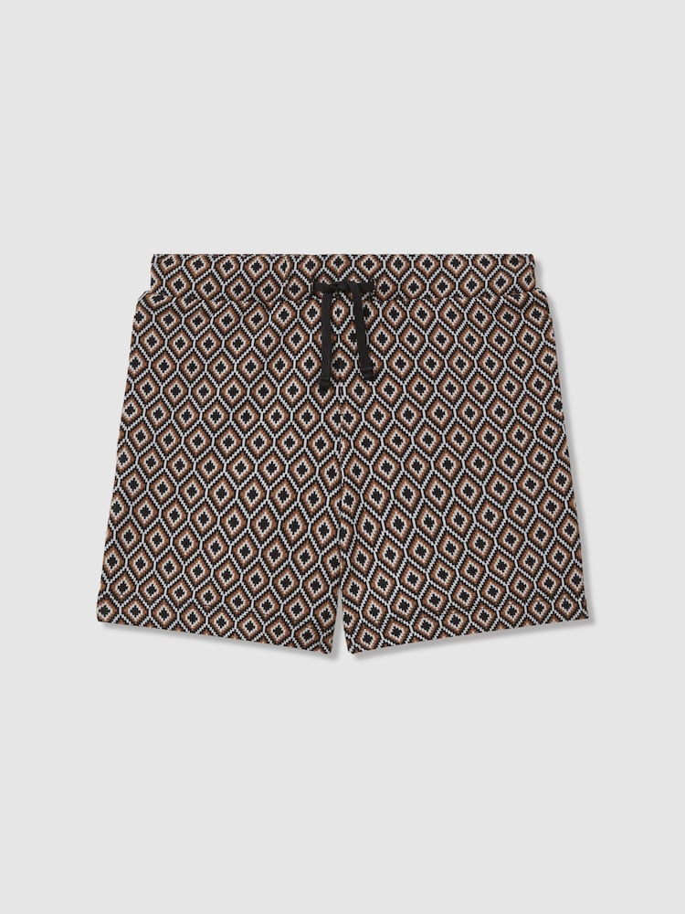 Reiss Tobacco Multi Karoo 13-14 yrs Drawstring Aztec Shorts - Image 1 of 4