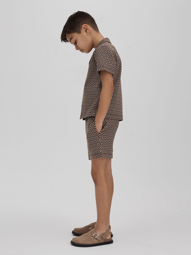 Reiss Tobacco Multi Karoo 13-14 yrs Drawstring Aztec Shorts - Image 2 of 4