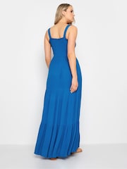 Long Tall Sally Blue Crinkle Tiered Dress - Image 4 of 5