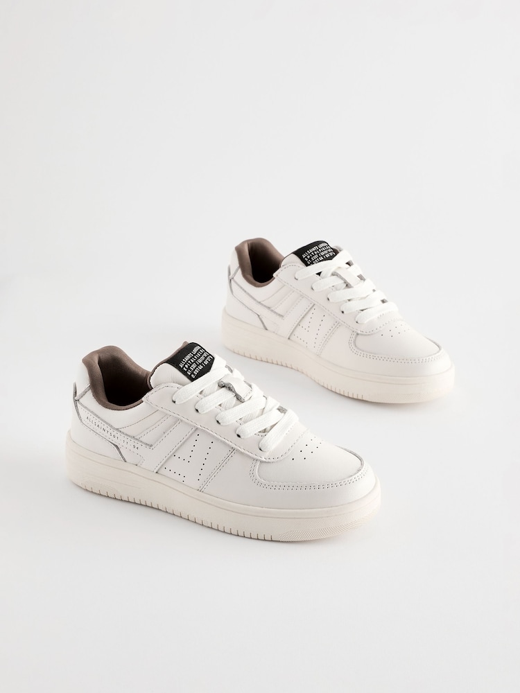 smALLSAINTS Vix Low Top Round Toe Leather Trainers - Image 1 of 6