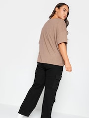Yours Curve Black Multi Pocket Wide Cargo Trousers - Image 2 of 4