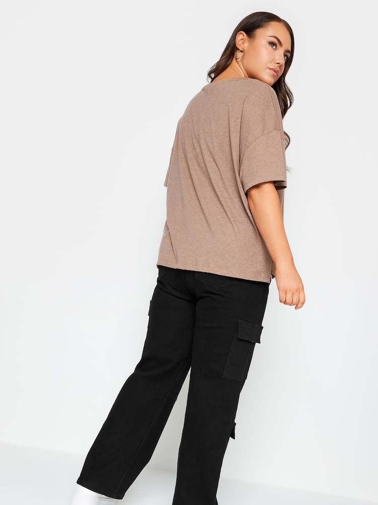 Yours Curve Black Multi Pocket Wide Cargo Trousers - Image 2 of 4
