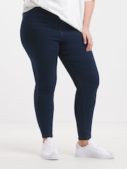 Simply Be Dark Blue High Waist Super Stretch Skinny Jeans - Image 3 of 4