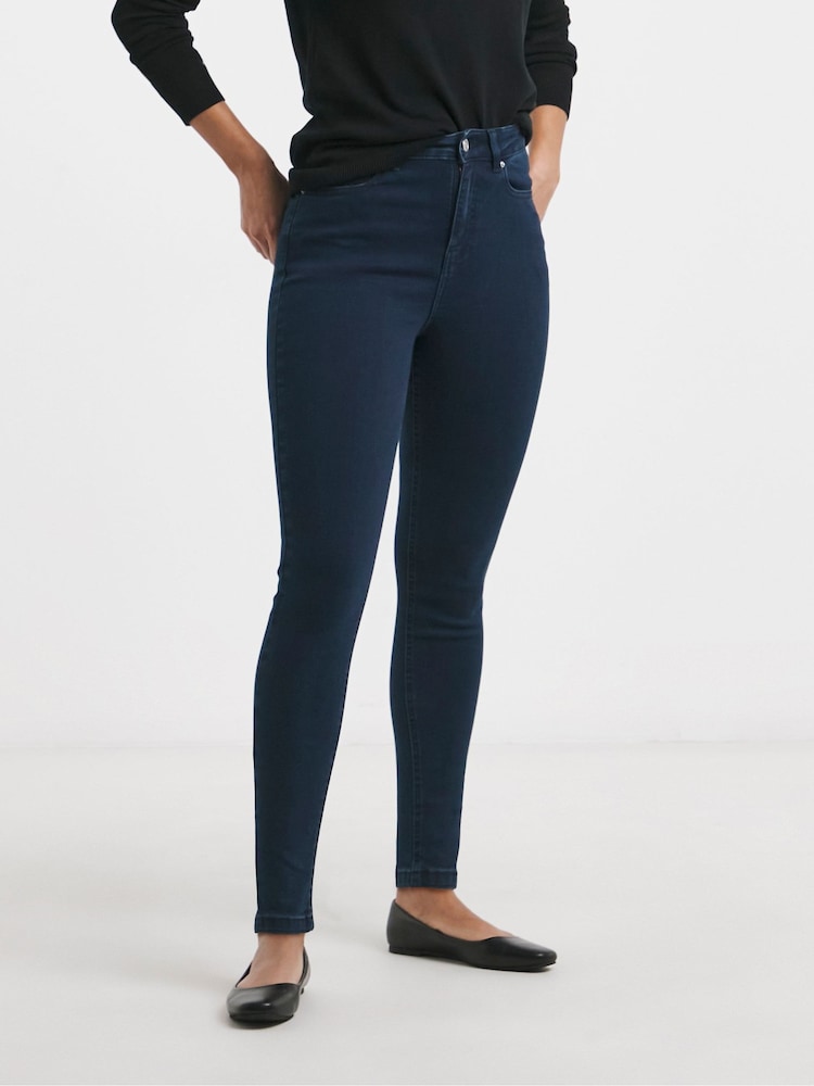 Simply Be Dark Blue High Waist Super Stretch Skinny Jeans - Image 4 of 4 Simply Be Dark Blue High Waist Super Stretch Skinny Jeans - Image 4 of 4