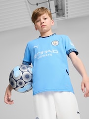 Puma Light Blue Kids  Manchester City Home 24/25 Football Shirt - Image 1 of 5