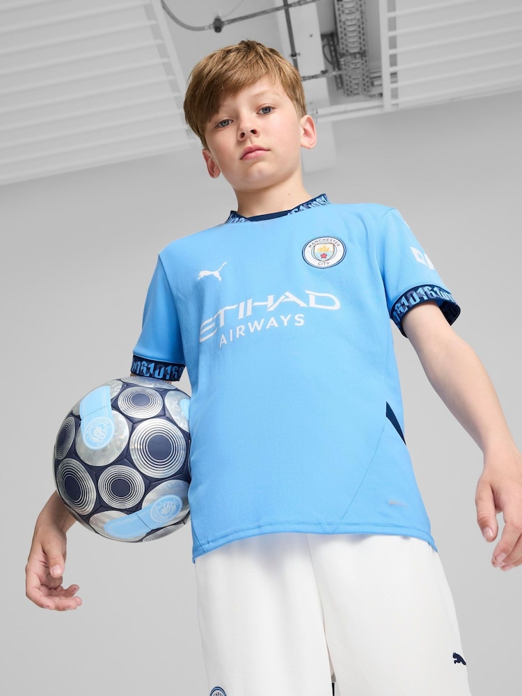 Puma Light Blue Kids  Manchester City Home 24/25 Football Shirt - Image 1 of 5