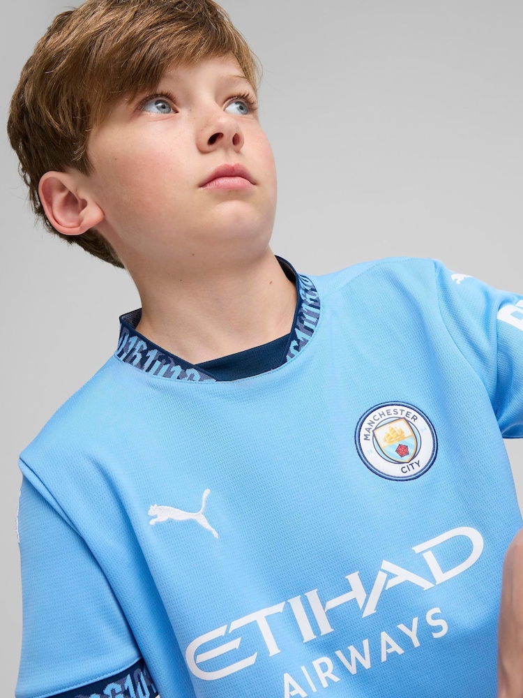 Puma Light Blue Kids Manchester City Home 24/25 Football Shirt - Image 2 of 5 Puma Light Blue Kids Manchester City Home 24/25 Football Shirt - Image 2 of 5